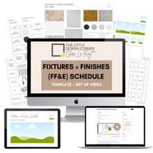Load image into Gallery viewer, Fixtures and Finishes (FF&amp;E) Schedule (Spec Book) Template
