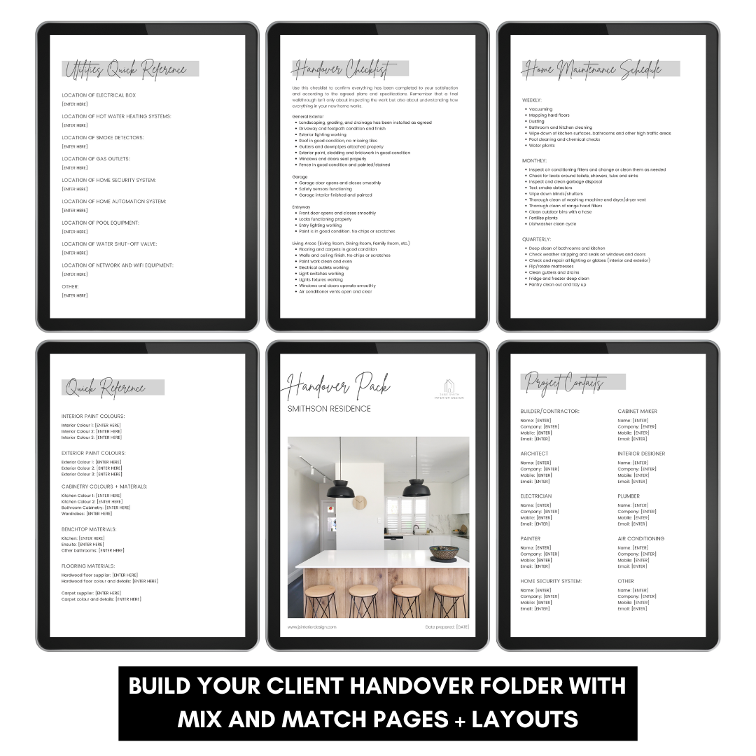 Client Handover Pack (Close Out Binder) Template