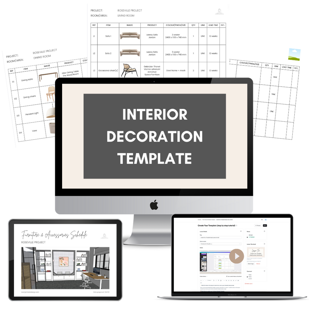 Interior Decoration (Furniture Schedule) Template