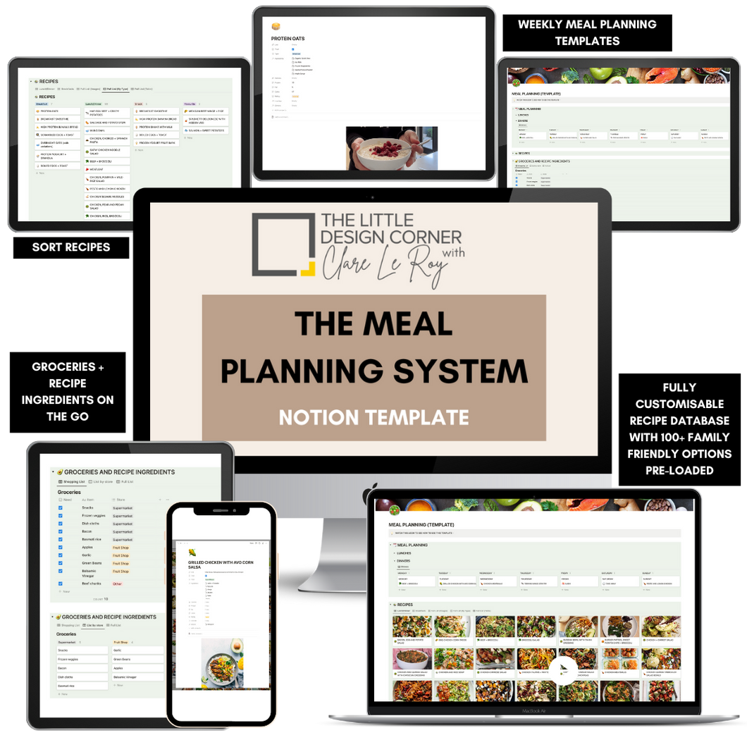 The Meal Planning System Notion Template The Little Design Corner